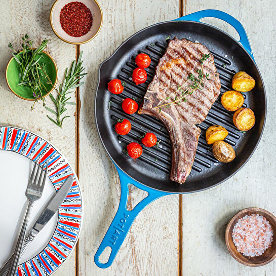 Pot Art Mavi Döküm Grill Tava 28 cm