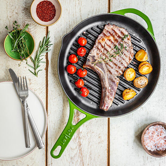 Pot Art Yeşil Döküm Grill Tava 28 cm