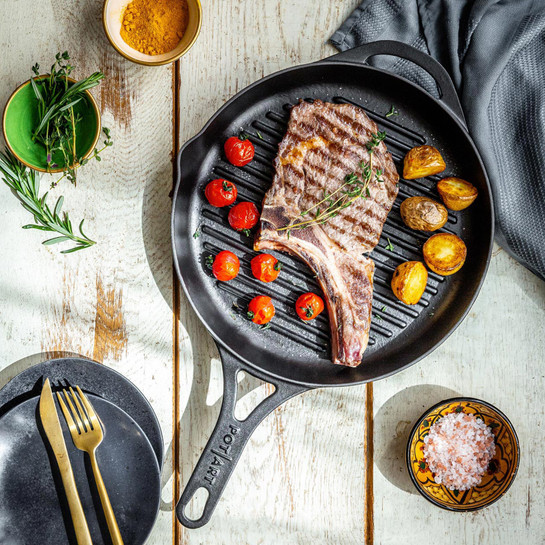 Pot Art Siyah Döküm Grill Tava 28 cm