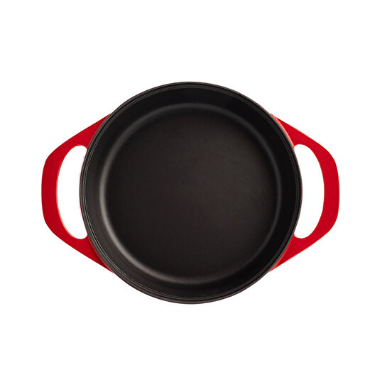 Pot Art Kırmızı Sığ Döküm Tencere 26 cm-