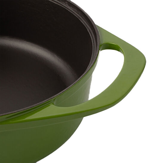 Pot Art Sığ Döküm Tencere Yeşil 26 cm