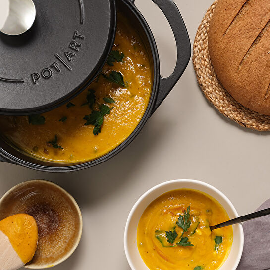 Pot Art Derin Döküm Tencere Siyah 28 cm