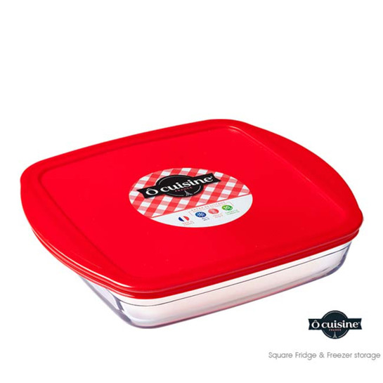 O'Cuisine Kırmızı Kapaklı Saklama Kabı 25 cm x 22 cm