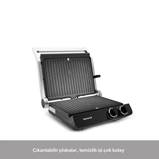 Homend Grilliant 1342H 3 in 1 Inox Gövde Çift Taraflı XL Döküm Plaka Tost ve Izgara Makinesi
