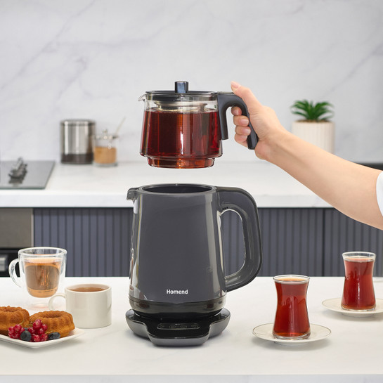 Homend Royaltea 1729H Konuşan Çay Makinesi Antrasit