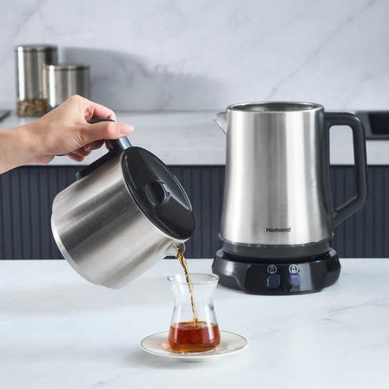 Homend Royaltea Elegant 1775h Konuşan Çay Makinesi Inox Siyah