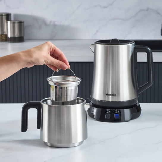 Homend Royaltea Elegant 1775h Konuşan Çay Makinesi Inox Siyah