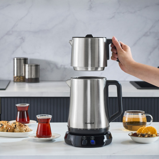 Homend Royaltea Elegant 1775h Konuşan Çay Makinesi Inox Siyah