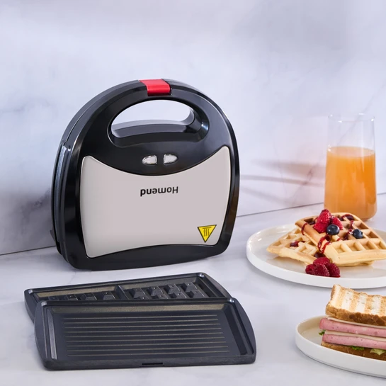 Homend Toastbuster 1325H Çıkarılabilir Waffle Plakalı Portatif Tasarım Tost Makinesi