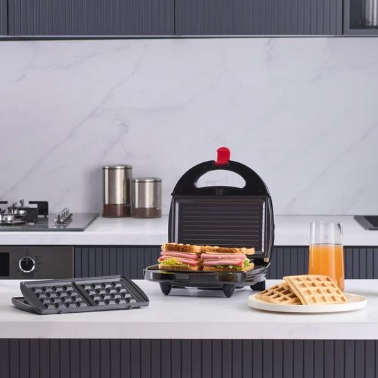 Homend Toastbuster 1325H Çıkarılabilir Waffle Plakalı Portatif Tasarım Tost Makinesi