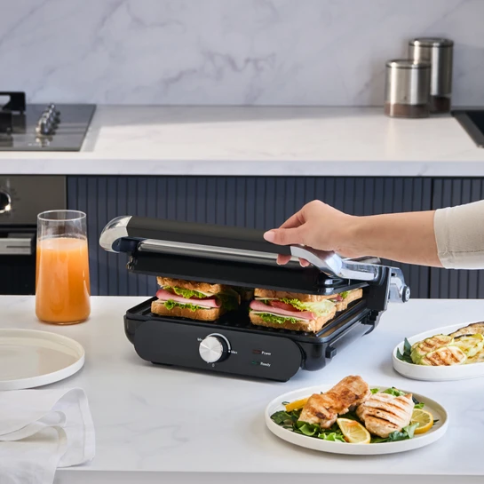Homend Grilliant 1366H Inox Gövdeli Çıkarılabilir Döküm Plakalı Tost ve Izgara Makinesi