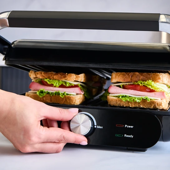 Homend Grilliant 1366H Inox Gövdeli Çıkarılabilir Döküm Plakalı Tost ve Izgara Makinesi