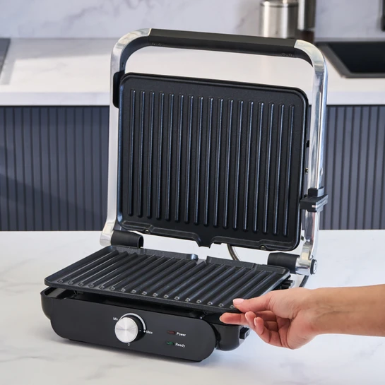 Homend Grilliant 1366H Inox Gövdeli Çıkarılabilir Döküm Plakalı Tost ve Izgara Makinesi