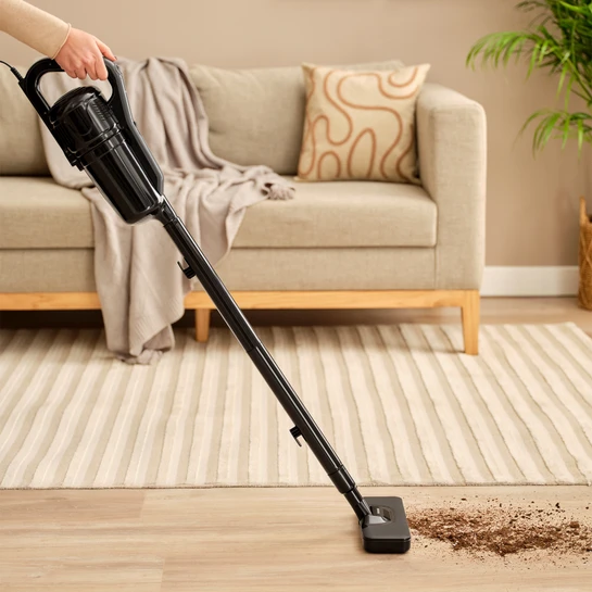 Homend Dustrider 1265H 2 in 1 Kablolu Toz Torbasız Dikey Süpürge Siyah Gri 