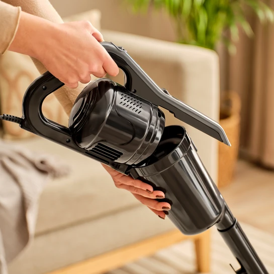 Homend Dustrider 1265H 2 in 1 Kablolu Toz Torbasız Dikey Süpürge Siyah Gri 
