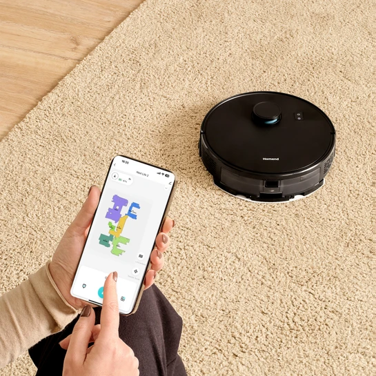 Homend Alex Laser 1291H Moplu ve Haritalamalı Akıllı 5 Kpa Robot Süpürge Siyah