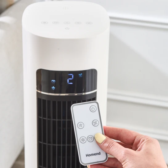 Homend Fanomen 9011H Uzaktan Kumandalı Soğuk Su ve Buz Hazneli Kule Tipi Vantilatör 60W