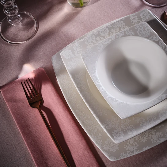 Karaca Square Bone Celes 53 Parça 12 Kişilik Yemek Takımı