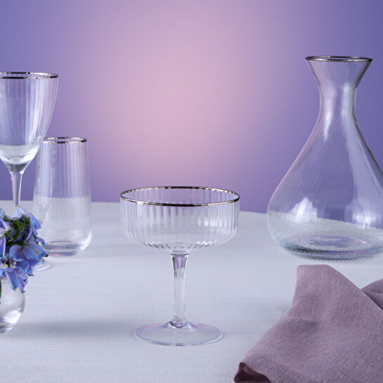 Karaca Fine Pearl 37 Parça Bardak Seti Platin