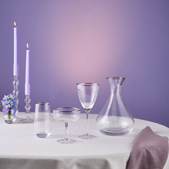 Karaca Fine Pearl 37 Parça Bardak Seti Platin