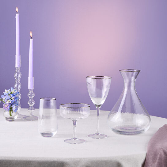 Karaca Fine Pearl 37 Parça Bardak Seti Platin