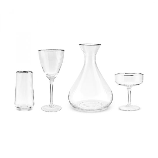 Karaca Fine Pearl 37 Parça Bardak Seti Platin