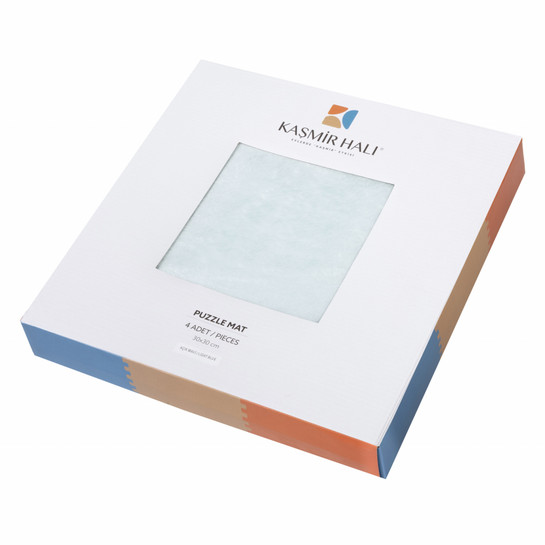 Kaşmir Halı Puzzle Mat Açık Mavi 30x30 cm