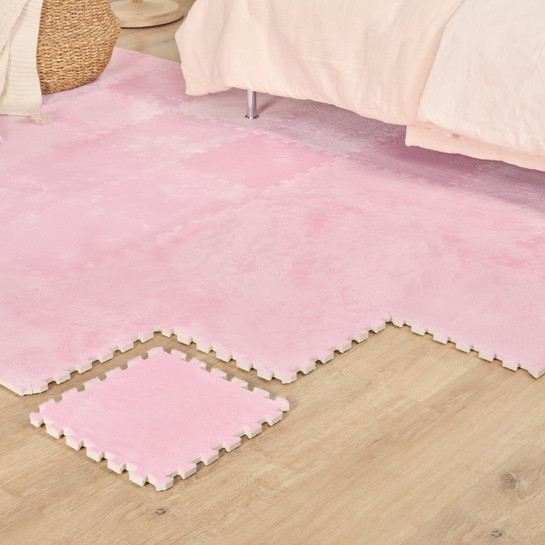 Kaşmir Halı Puzzle Mat Pudra Pembe 30x30 cm