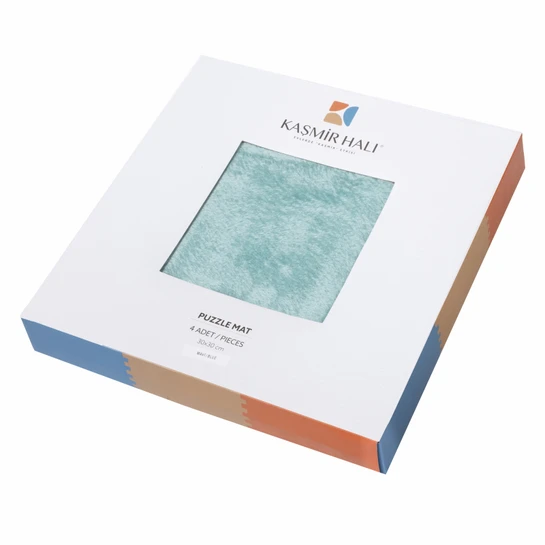 Kaşmir Halı Puzzle Mat Mavi 30x30 cm
