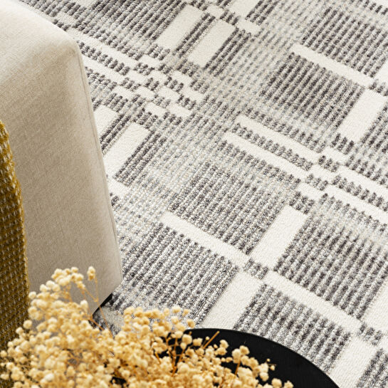  Kaşmir Halı 7/24 İskandinav Velar Gri 100x200 cm