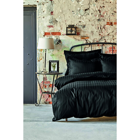 Karaca Home Mag Charm Bold Siyah Pamuk Saten Çift Kişilik Çarsaf