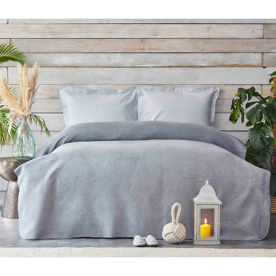 Karaca Home Remas Gri Çift Kişilik Softline Battaniye