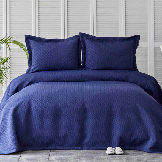 Karaca Home Charm Bold Lacivert Çift Kişilik Yatak Örtüsü Seti