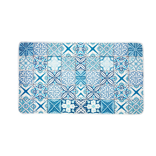 Karaca Home Blue Patch 2 Parça Baskılı Banyo Halısı