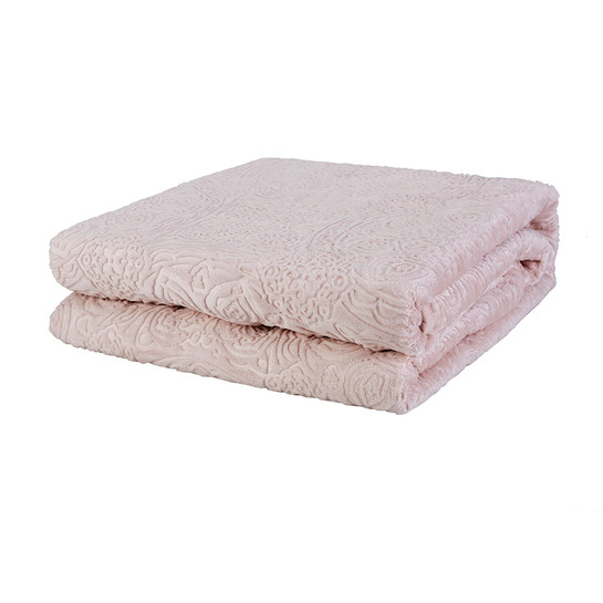 Karaca Home Leslie Pudra Çift Kişilik Embosy Battaniye 
