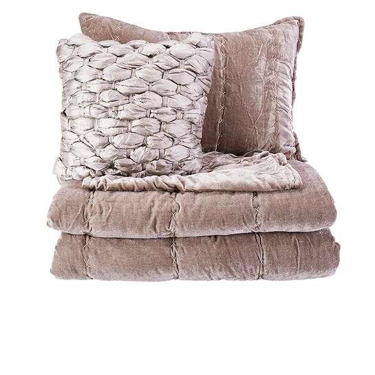 Karaca Home Outlet Çift Kişilik Kadife Yatak Örtüsü Seti