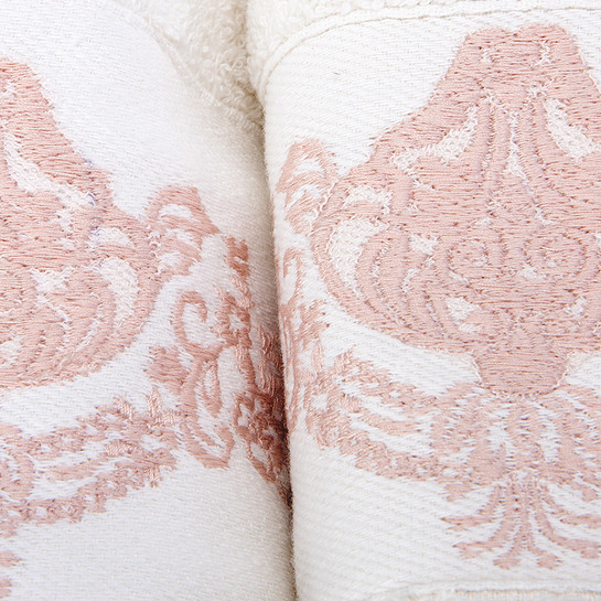 Karaca Home Desire Nakışlı Offwhite Pudra Bej Hamam Seti