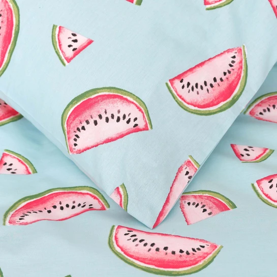 Sarah Anderson Watermelon Mavi %100 Pamuk Tek Kişilik Nevresim Yastık Seti