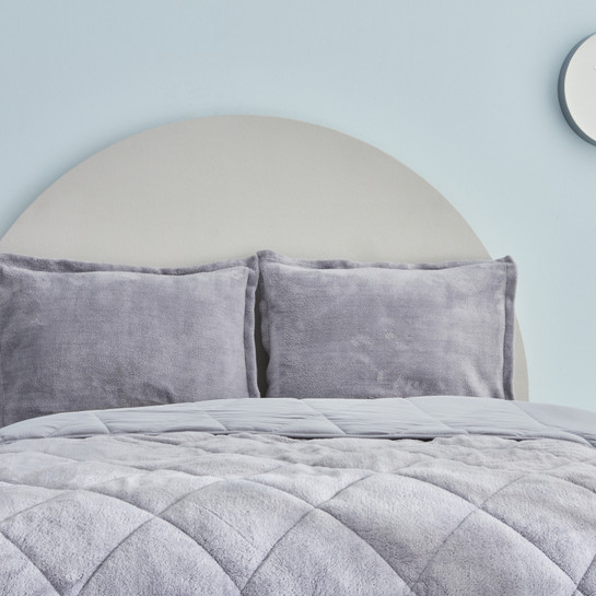 Sarah Anderson Cornelia Sherpa Çift Kişilik Comfort Set Gri