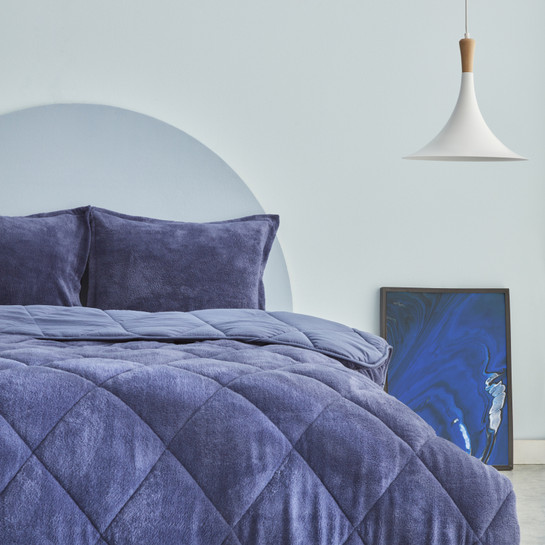 Sarah Anderson Cornelia Sherpa Çift Kişilik Comfort Set İndigo 