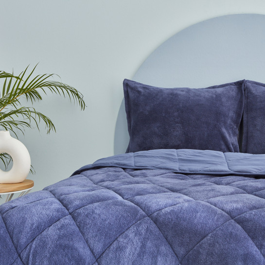 Sarah Anderson Cornelia Sherpa Çift Kişilik Comfort Set İndigo 