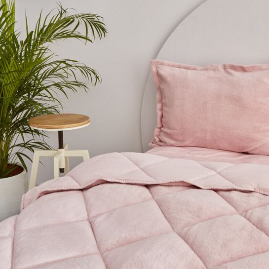 Sarah Anderson Cornelia Sherpa Çift Kişilik Comfort Set Pudra