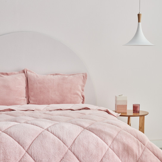 Sarah Anderson Cornelia Sherpa Çift Kişilik Comfort Set Pudra