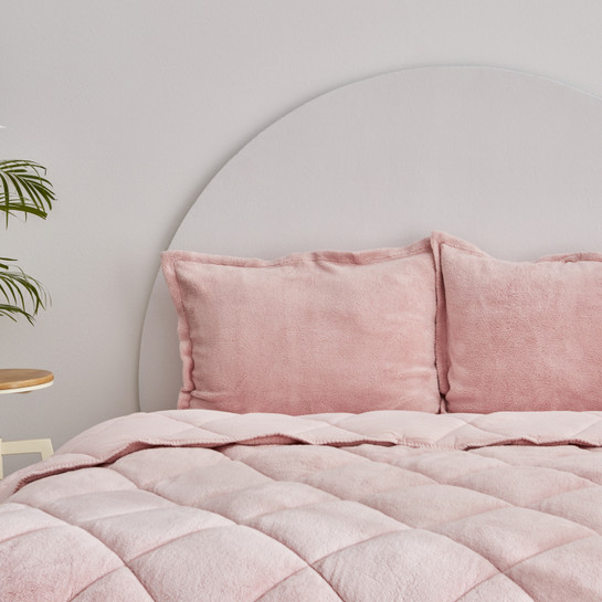 Sarah Anderson Cornelia Sherpa Çift Kişilik Comfort Set Pudra