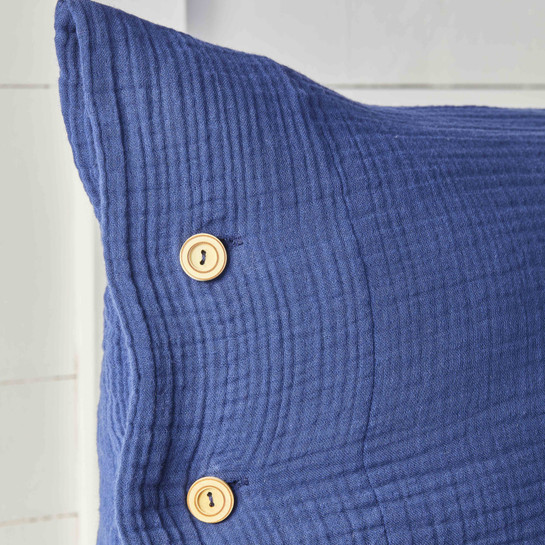 Nautica Home Pruva Lacivert Çift Taraflı Çift Kişilik Müslin Yatak Örtüsü Seti