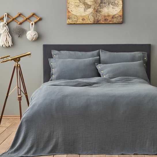 Nautica Home Pruva Çift Kişilik Müslin Yatak Örtüsü Seti Yeşil