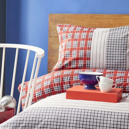 Nautica Home Lord Howe Bordo %100 Pamuk Çift Kişilik Nevresim Seti