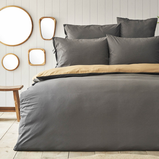 Nautica Home Pruva Antrasit Hardal Çift Taraflı Çift Kişilik Nevresim Seti
