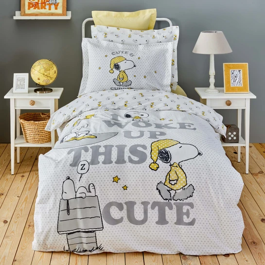 Peanuts by Karaca Home Snoopy Cute Tek Kişilik %100 Pamuk Nevresim Takımı