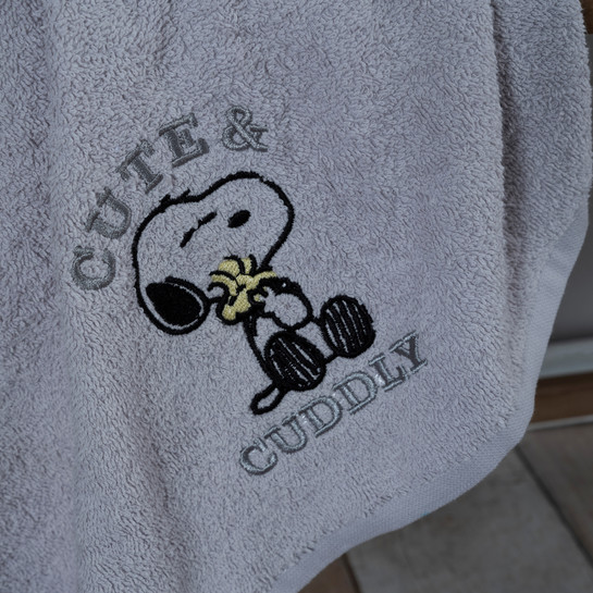 Peanuts by Karaca Home Cute Cuddly Gri Nakışlı Bornoz 4-6 Yaş